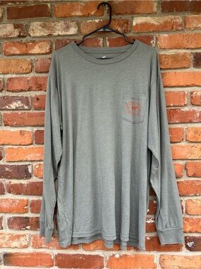 Southern Point Co. Men's Long Sleeve Tee in Gray/Green XXL